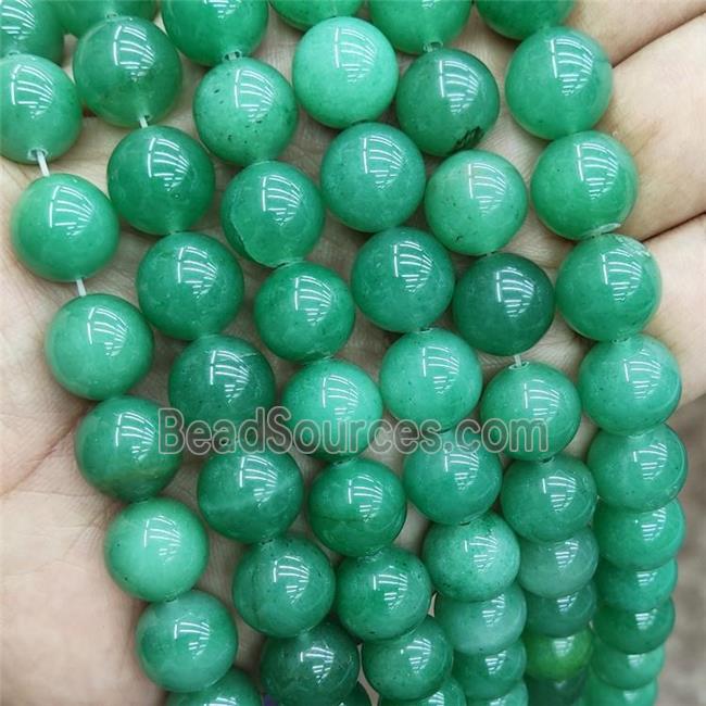 Natural Green Aventurine Beads Smooth Round