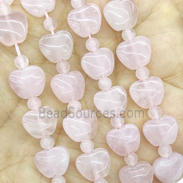 Natural Pink Rose Quartz Apple Beads