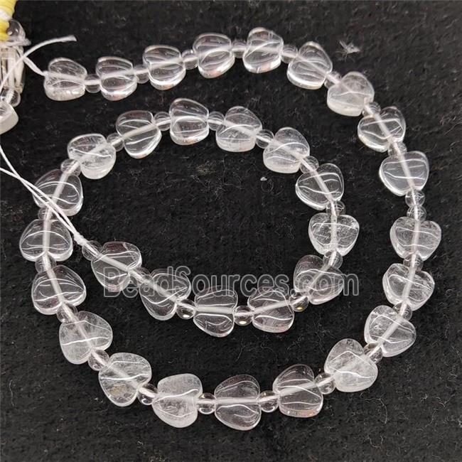 Natural Clear Quartz Apple Beads