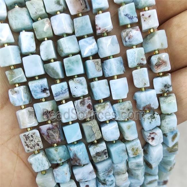 Natural Larimar Beads Blue Cube B-Grade