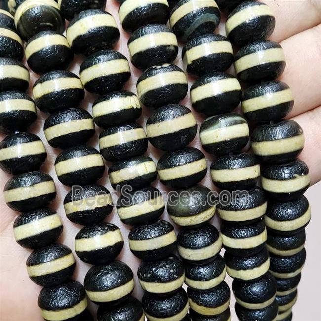 Tibetan Agate Rondelle Beads Black