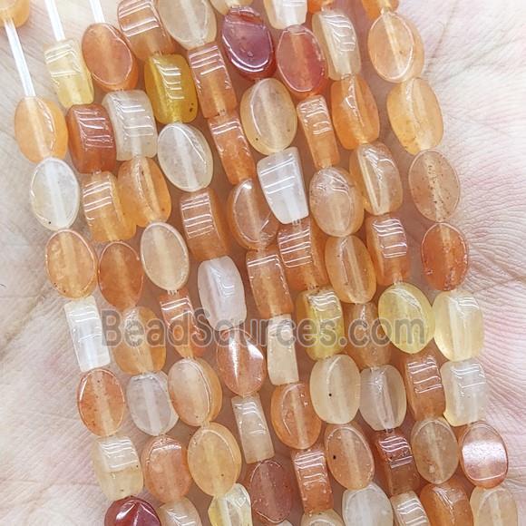 Red Aventurine Oval Beads