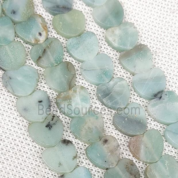 Blue Amazonite Heart Beads