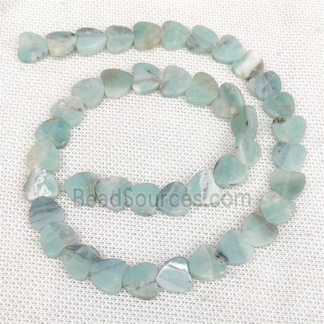 Blue Amazonite Heart Beads