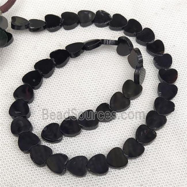 Natural Agate Beads Heart Black Dye