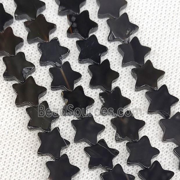 Natural Agate Star Beads Black Dye