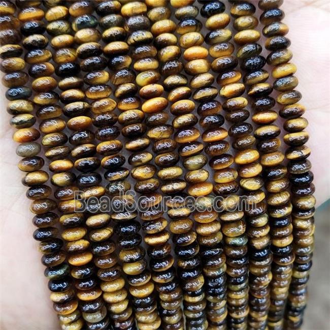 Natural Tiger Eye Stone Beads Smooth Rondelle