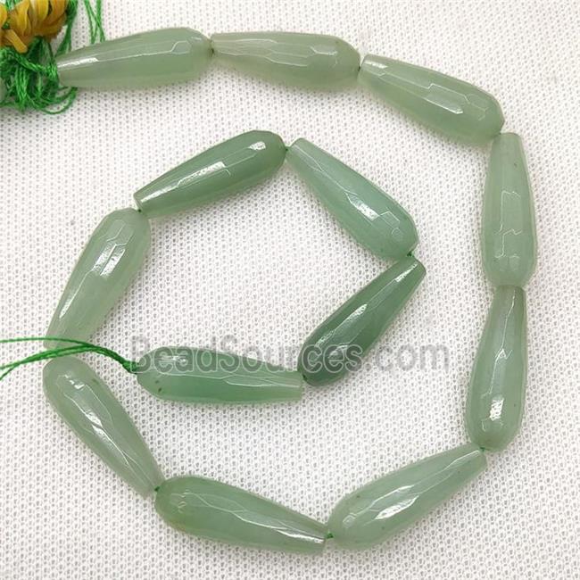 Natural Green Aventurine Beads Faceted Teardrop