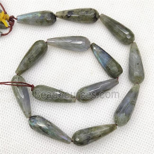 Natural Labradorite Beads Faceted Teardrop