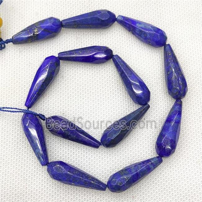 Natural Blue Lapis Lazuli Beads Faceted Teardrop