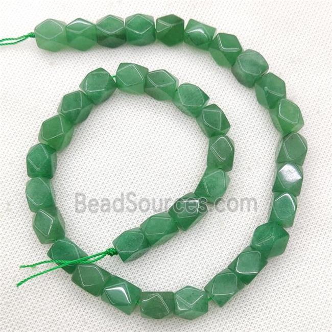 Natural Green Aventurine Beads Freeform Faceted