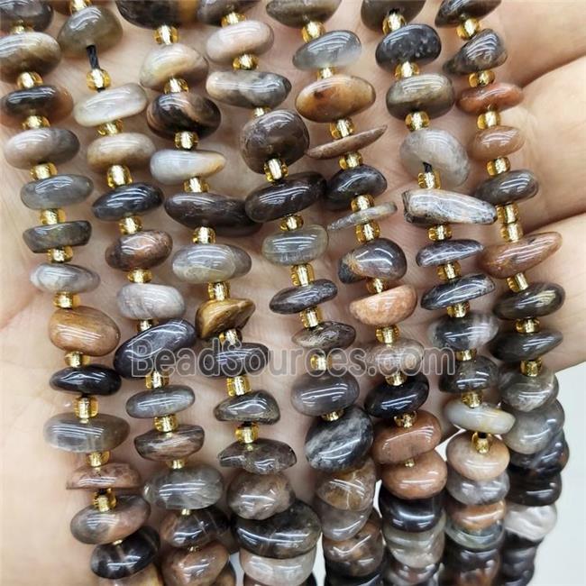 Natural Black Sunstone Beads Spacer Freeform Chips