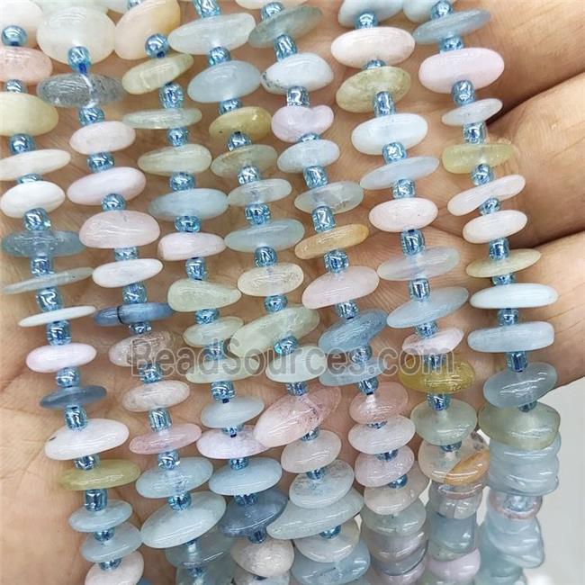 Natural Morganite Chips Beads Multicolor