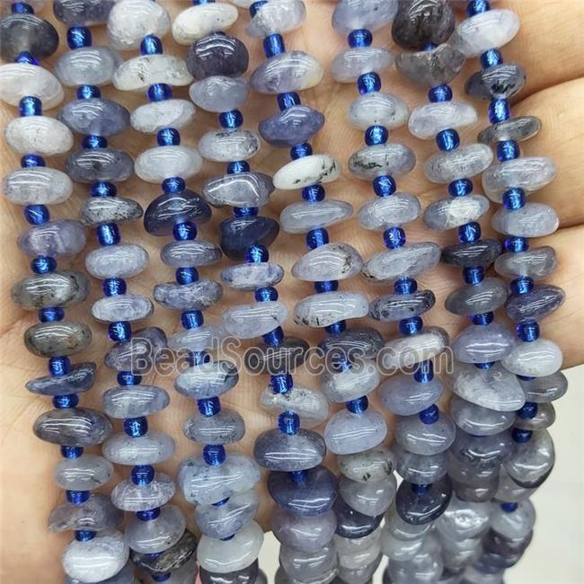 Natural Iolite Spacer Beads InkBlue Freeform Chips