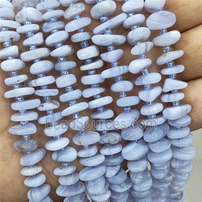 Natural Blue Lace Agate Spacer Beads Freeform Chips