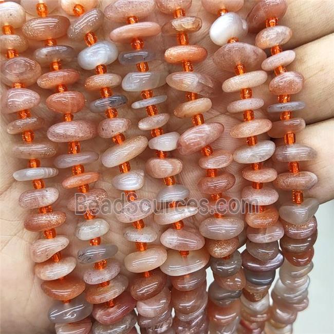 Natural Pink Sunstone Spacer Beads Freeform Chips