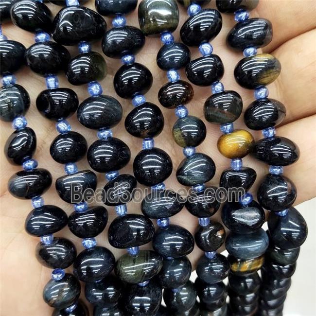 Natural Tiger Eye Stone Chip Beads Inkblue Dye Freeform