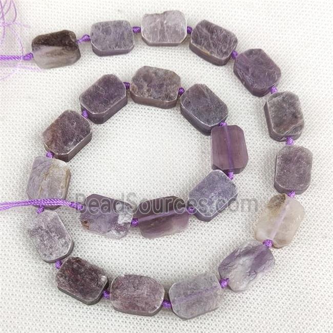 Natural Peruvian Lepidolite Rectangle Beads C-Grade