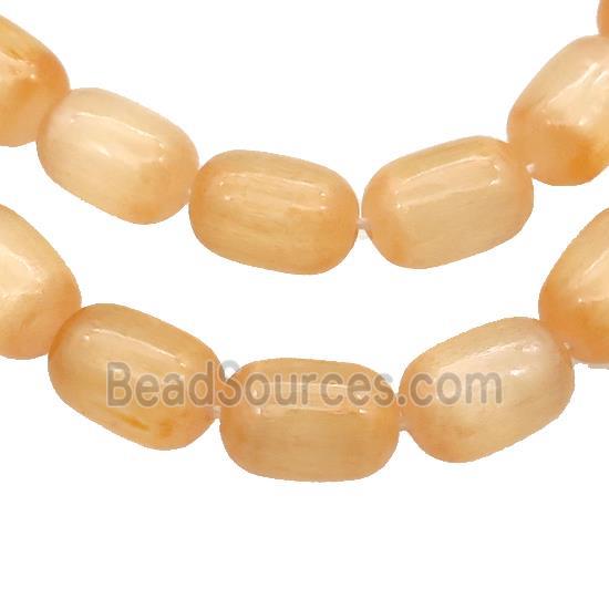 Selenite Beads Orange Dye Barrel