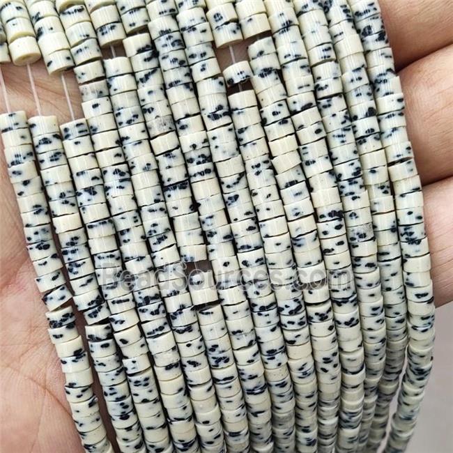 Beige Yellow Ceramics Heishi Beads