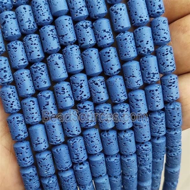 Rich Blue Rock Lava Column Beads Dye