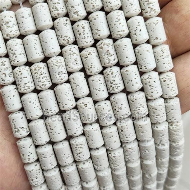 Rock Lava Column Beads Milk White Dye