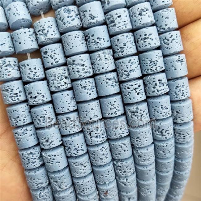 Rock Lava Column Beads Blue Dye