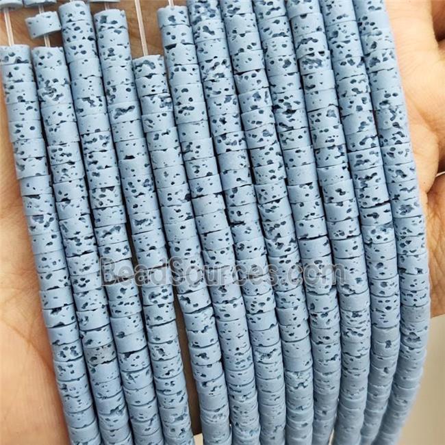 Rock Lava Heishi Beads Blue Dye