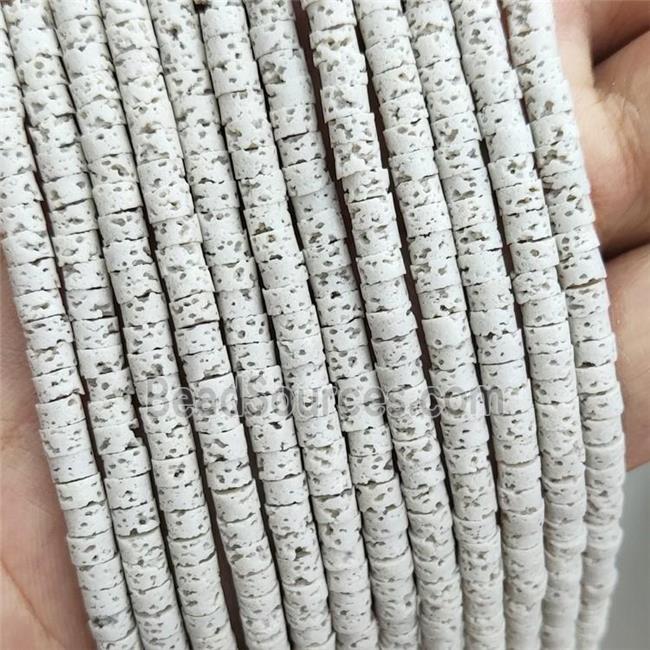 Rock Lava Heishi Beads Cream White Dye