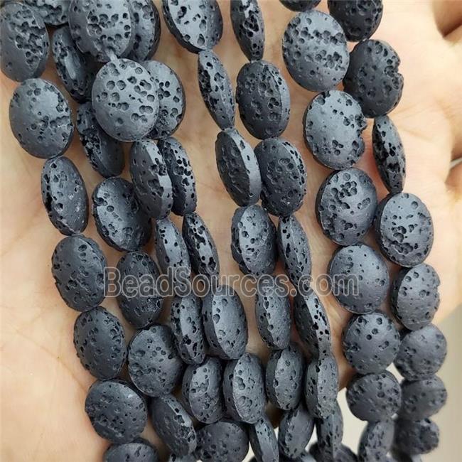 Black Rock Lava Oval Beads