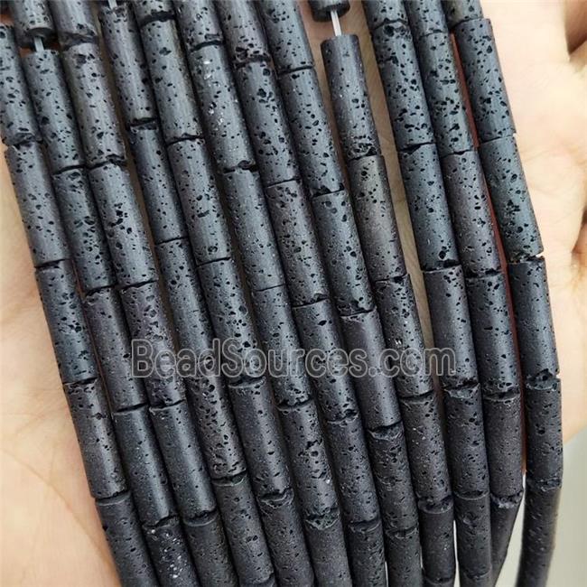 Black Rock Lava Tube Beads Column