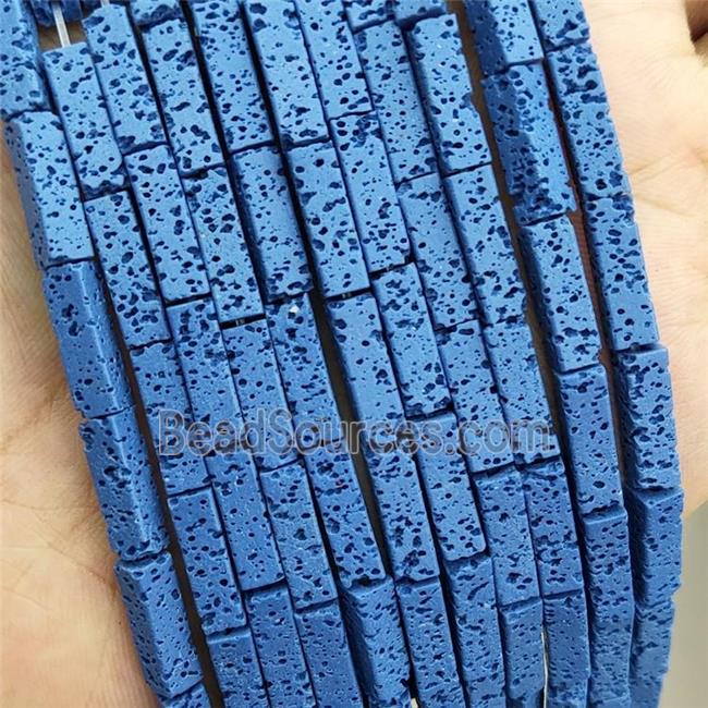 Rock Lava Tube Beads Rich Blue Dye