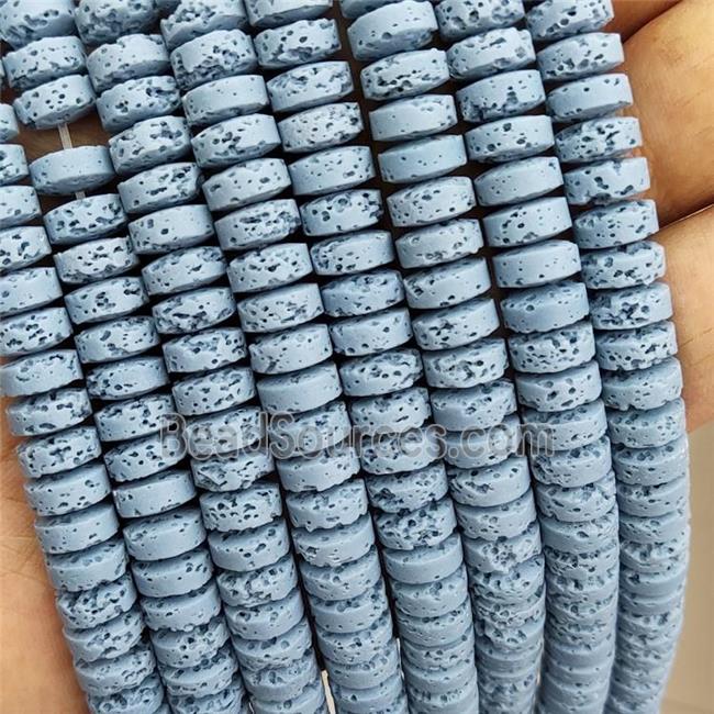 Rock Lava Heishi Beads Blue Dye