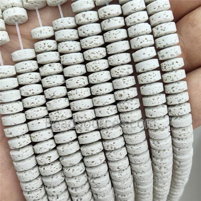 Rock Lava Heishi Beads Cream White Dye