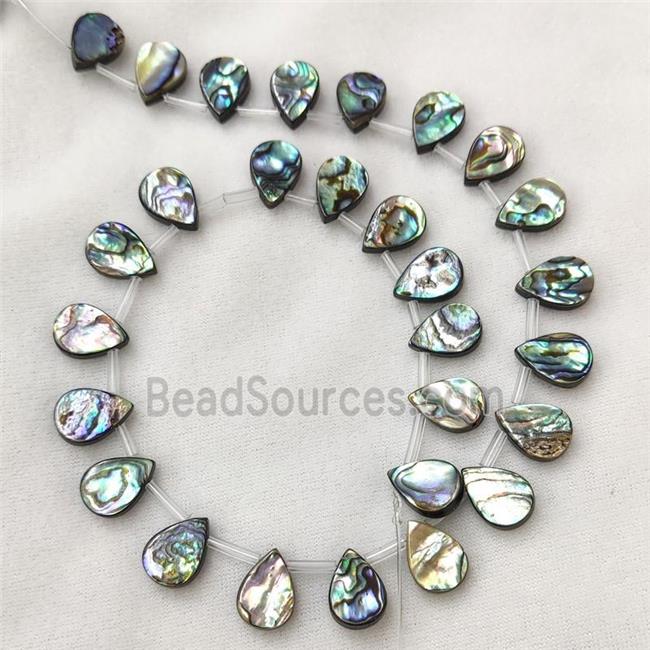 Abalone Shell Teardrop Beads Multicolor Topdrilled