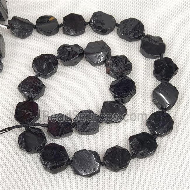 Natural Black Tourmaline Beads Hexagon