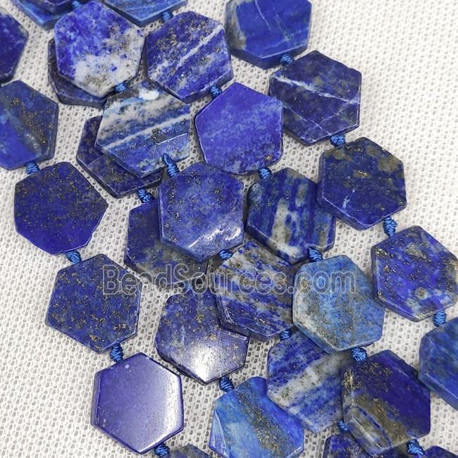 Natural Blue Lapis Lazuli Beads Hexagon