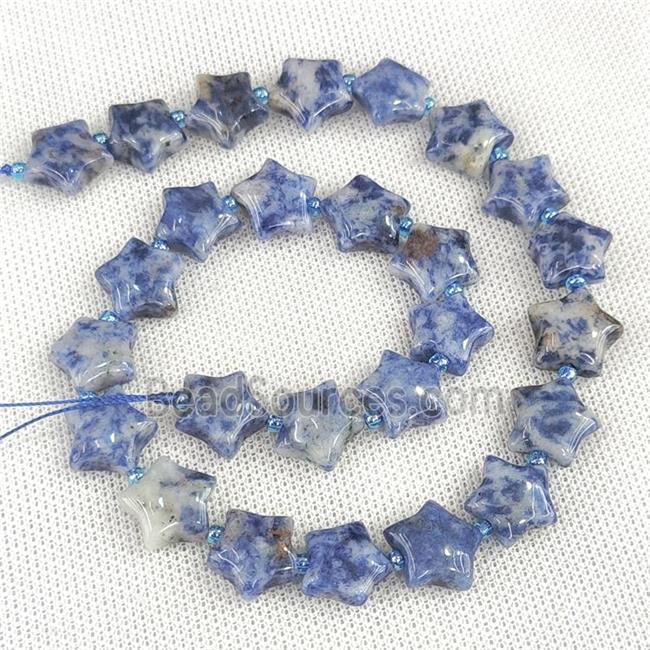 Natural Blue Dalmatian Jasper Beads Star