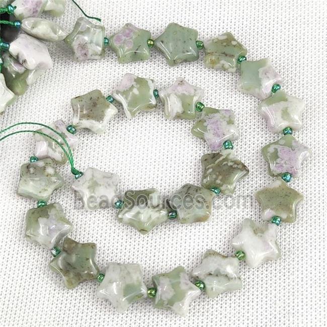 Natural Green Peace Jasper Beads Star Lucky