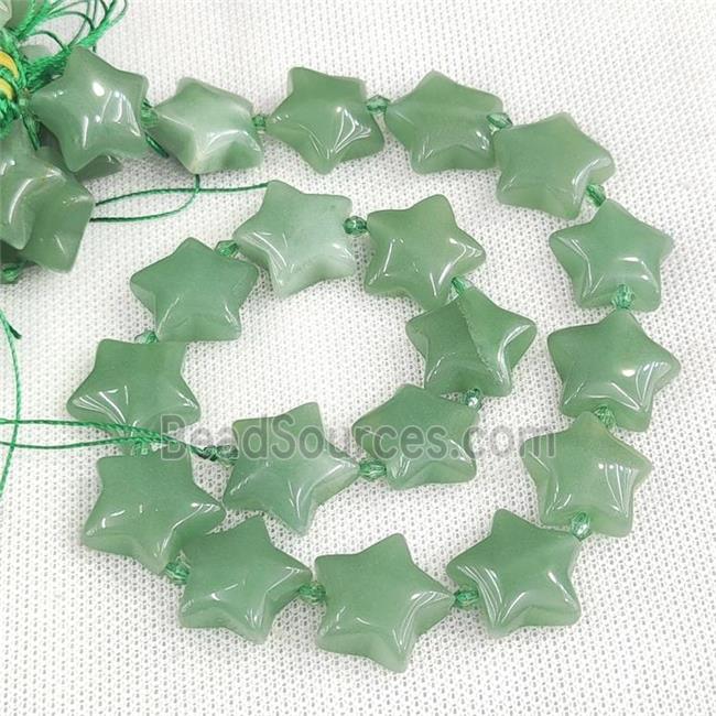 Natural Green Aventurine Star Beads