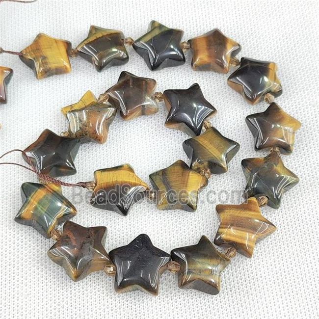 Natural Tiger Eye Stone Star Beads