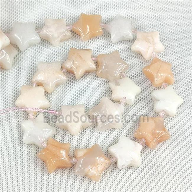 Natural Pink Aventurine Star Beads