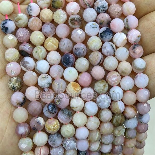 Natural Pink Opal Beads Faceted Round