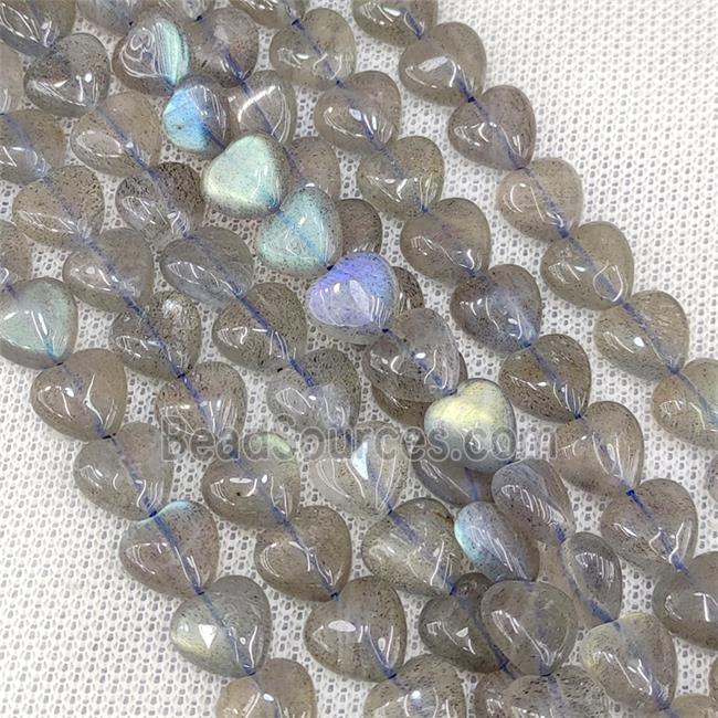 Natural Labradorite Heart Beads A-Grade