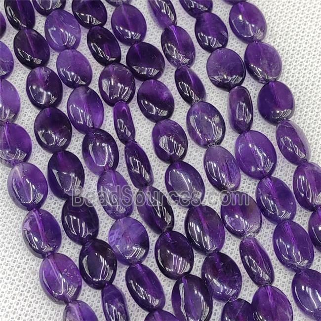 Natural Amethyst Oval Beads Purple