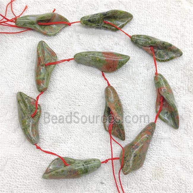 Natural Unakite Bugle Beads