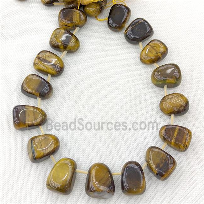 Natural Tiger Eye Stone Teardrop Beads Topdrilled