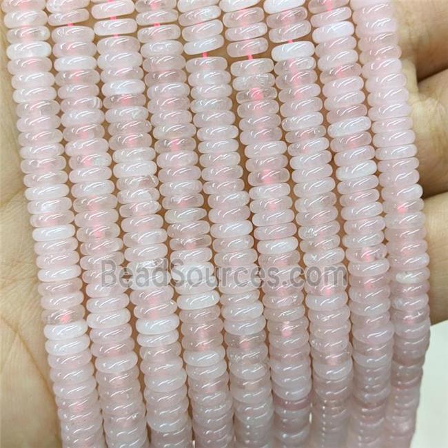 Natural Pink Rose Quartz Heishi Spacer Beads