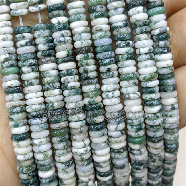 Natural Green Tree Agate Heishi Beads