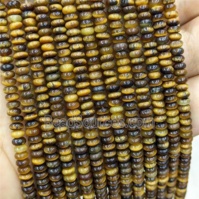 Natural Tiger Eye Stone Beads Smooth Rondelle